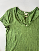 Dylan Shirt Tail Deep V-Neck Tee with Raw Hem Palm