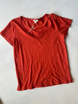 Dylan Modern Short Sleeve Deep-V Tee Shirt Sienna