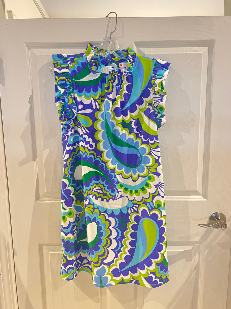 Jude Connally Shari Dress Jude Cloth Mod Paisley Iris