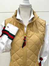 Pearly Vines Maggie May Quilted Vest Khaki