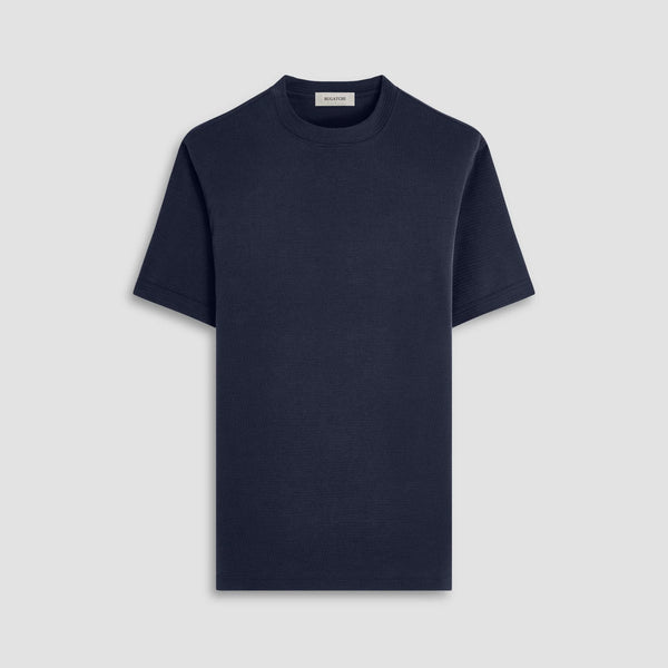Bugatchi Orville Ottoman Crew Neck Shirt in Black