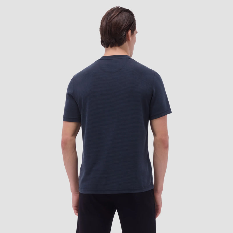 Bugatchi Orville Ottoman Crew Neck Shirt in Black