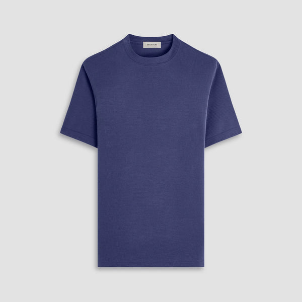 Bugatchi Orville Ottoman Crew Neck Shirt in Navy
