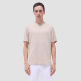 Bugatchi Orville Ottoman Crew Neck Shirt in Sand