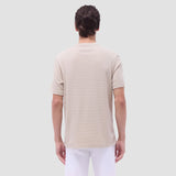 Bugatchi Orville Ottoman Crew Neck Shirt in Sand
