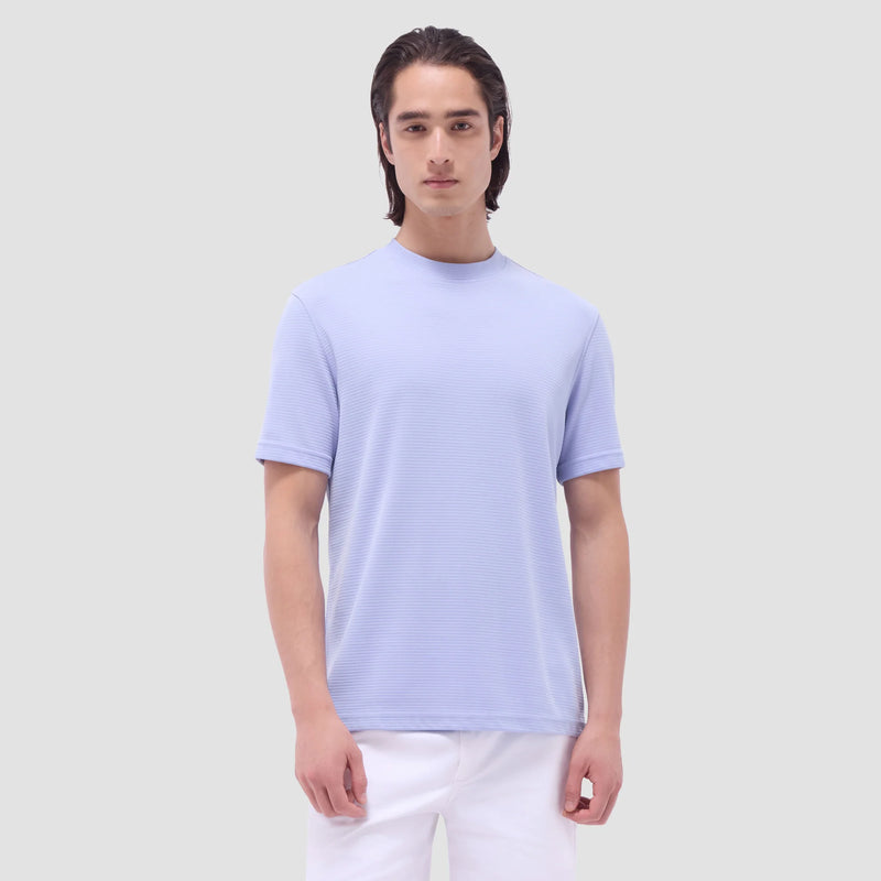 Bugatchi Orville Ottoman Crew Neck Shirt in Sky
