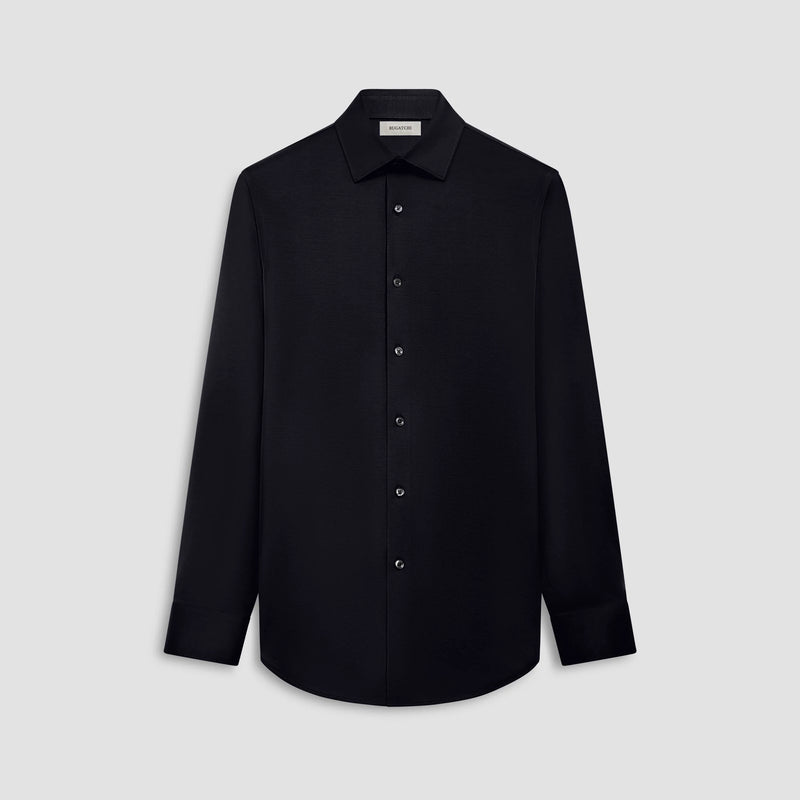 BUGATCHI Men's Ooohcotton Tech Solid Sport Shirt Black BUGATCHI Men's Ooohcotton Tech Solid Sport Shirt Black