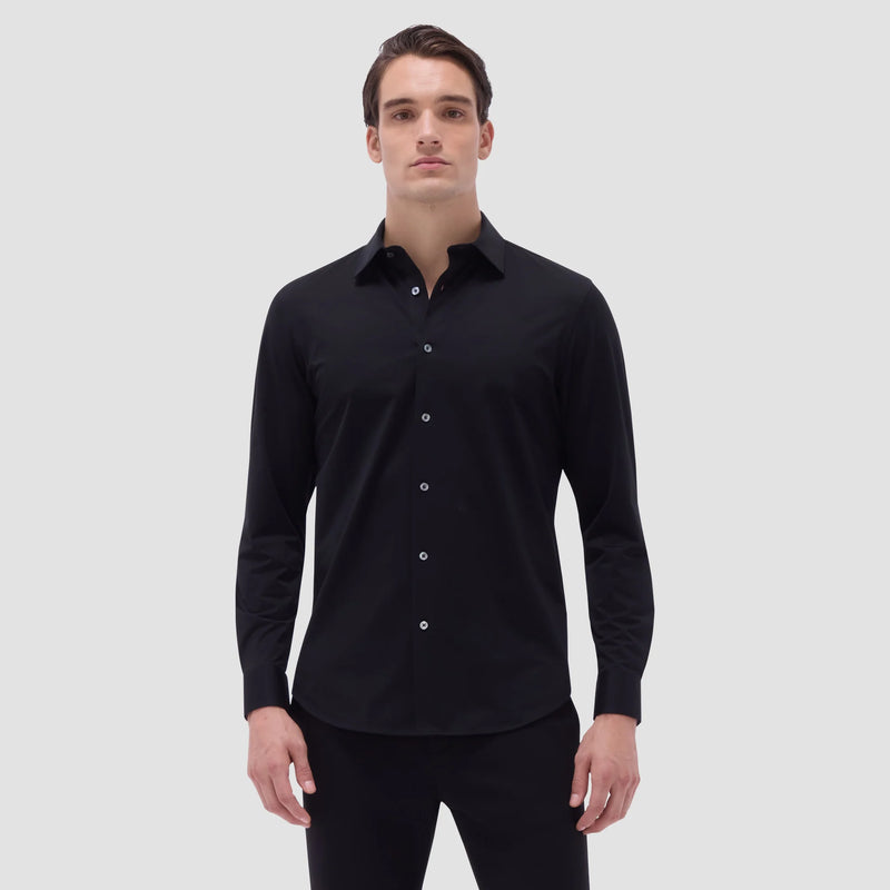 Bugatchi James Solid OoohCotton® Shirt in Black