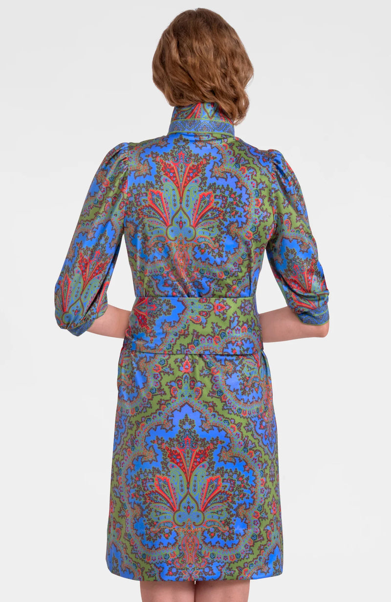 Gretchen Scott Puff Sleeve Swagger Dress - Passion Paisley Olive