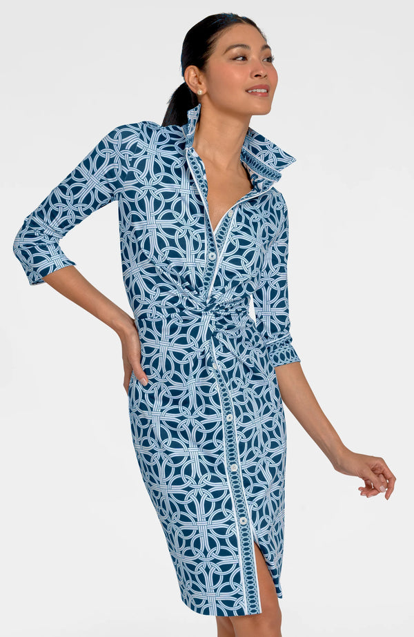 Gretchen Scott Twist & Shout Dress - Ring Toss Navy
