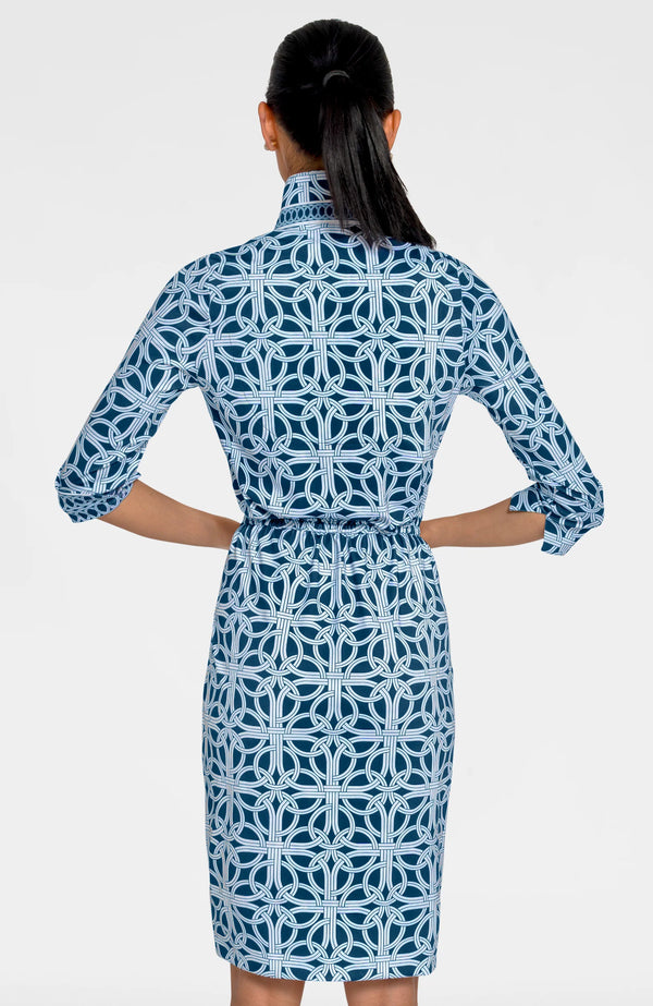 Gretchen Scott Twist & Shout Dress - Ring Toss Navy