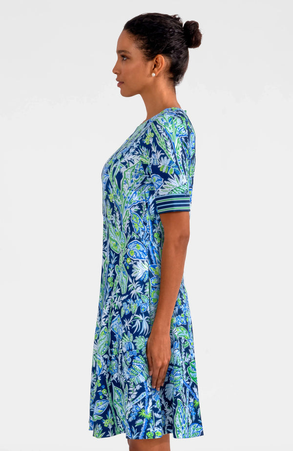 Gretchen Scott Twirly Whirly Dress - Vintage Vines Navy