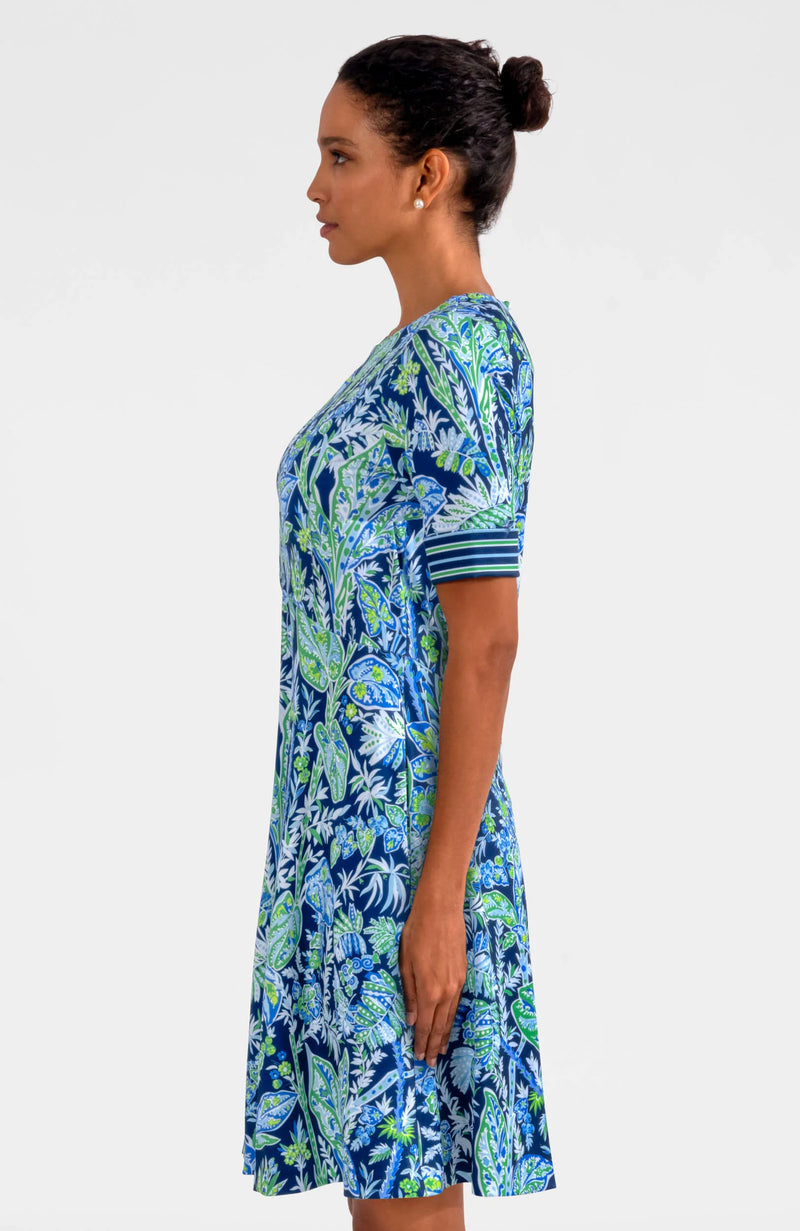 Gretchen Scott Twirly Whirly Dress - Vintage Vines Navy