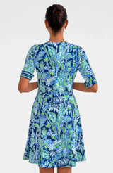 Gretchen Scott Twirly Whirly Dress - Vintage Vines Navy