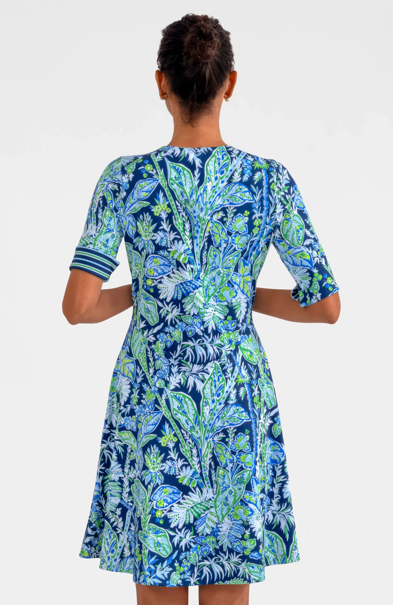 Gretchen Scott Twirly Whirly Dress - Vintage Vines Navy