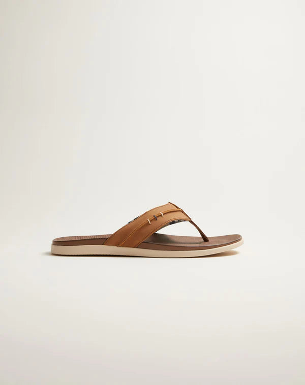 Johnnie-O Starboard Leather Sandal in Taupe