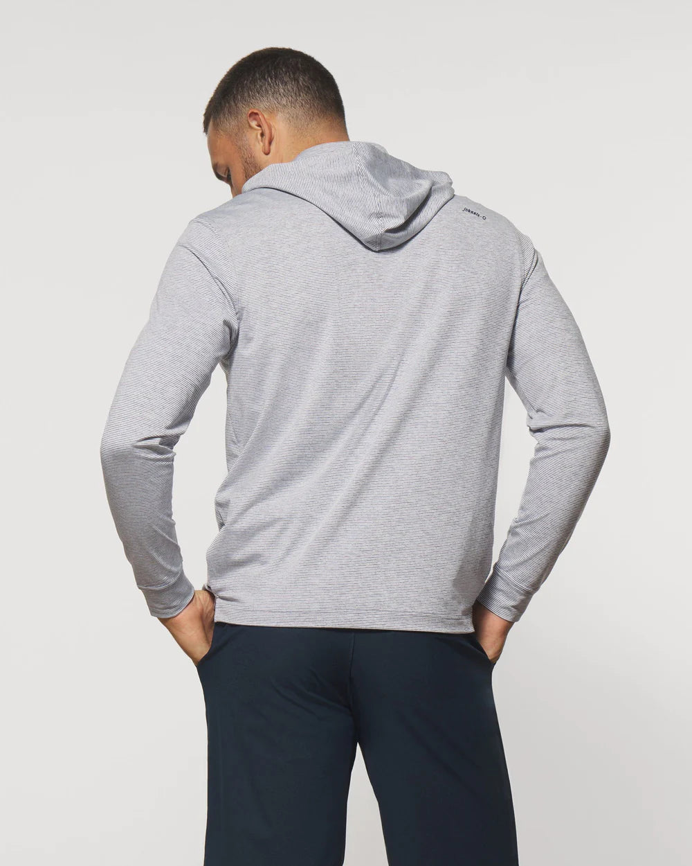 Johnnie-O Hybrid Performance 1/4 Zip Hoodie in Heather