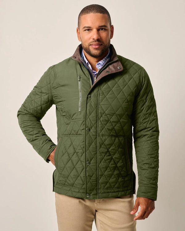 Johnnie-O Juno Quilted Snap Jacket Mangrove