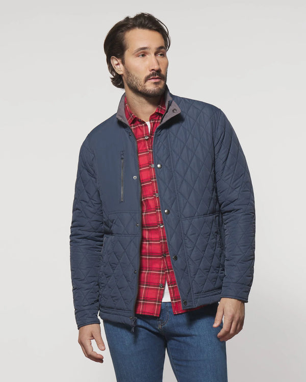 Johnnie-O Juno Quilted Snap Jacket Navy