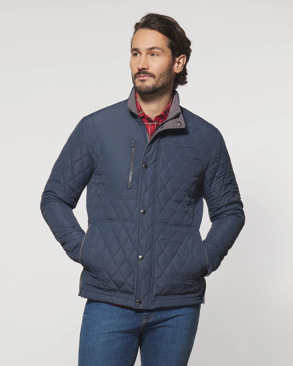 Johnnie-O Juno Quilted Snap Jacket Navy