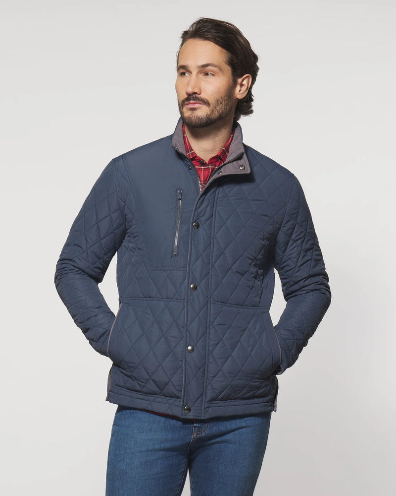 Johnnie-O Juno Quilted Snap Jacket Navy