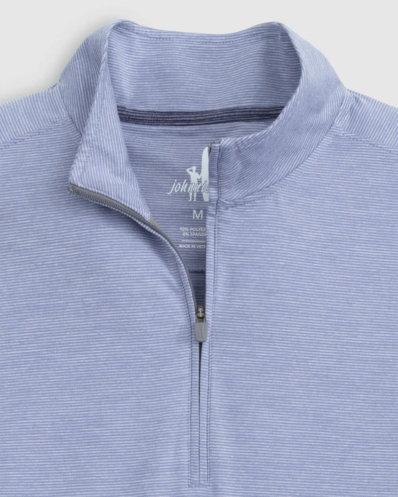 Johnnie-O Vaughn Striped Performance 1/4 Zip Pullover in Noreaster
