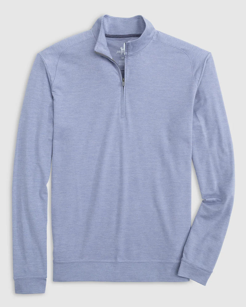 Johnnie-O Vaughn Striped Performance 1/4 Zip Pullover in Noreaster
