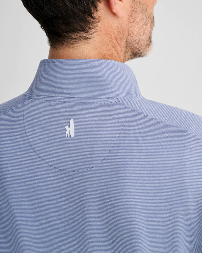 Johnnie-O Vaughn Striped Performance 1/4 Zip Pullover in Noreaster