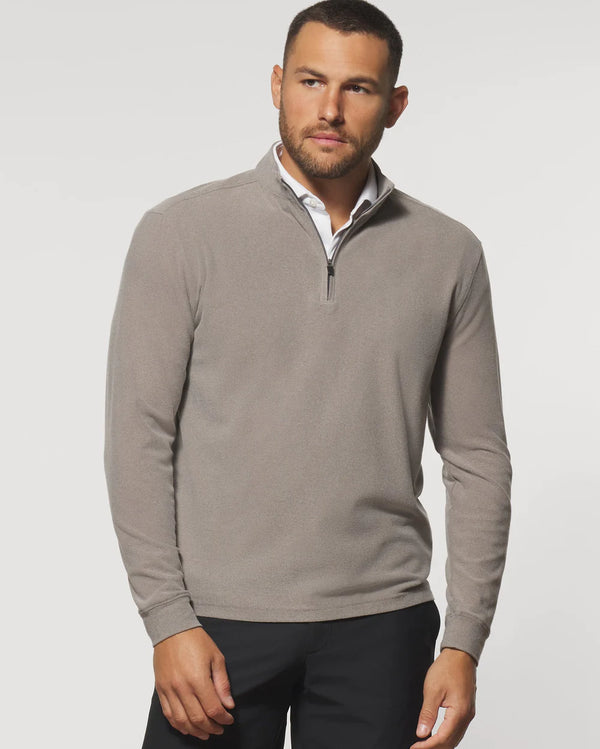 Johnnie-O Brady 2.0 Microfleece 1/4 Zip Pullover in Bison