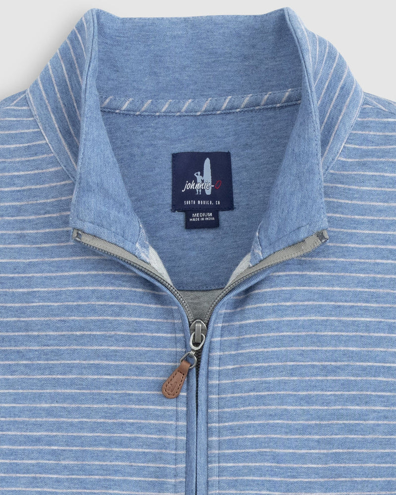 Johnnie-O Skiles Striped 1/4 Zip Pullover in Royal