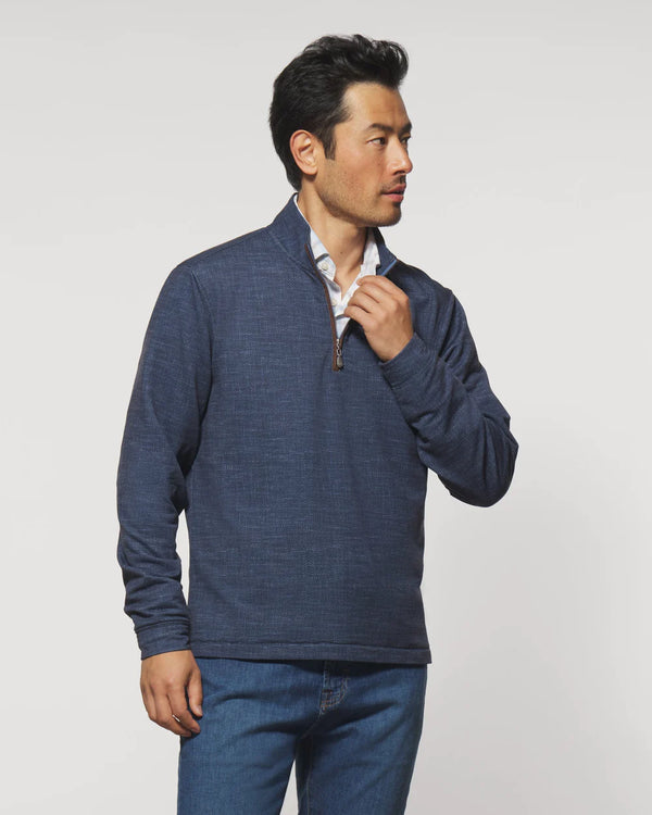 Johnnie-O Hartford Heathered 1/4 Zip Pullover in Twilight