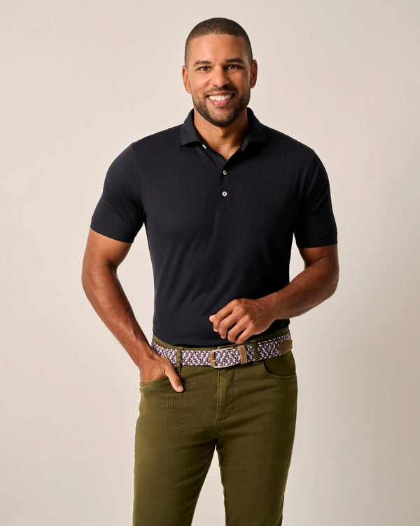 Johnnie-O Huron Solid Featherweight Performance Polo in Black