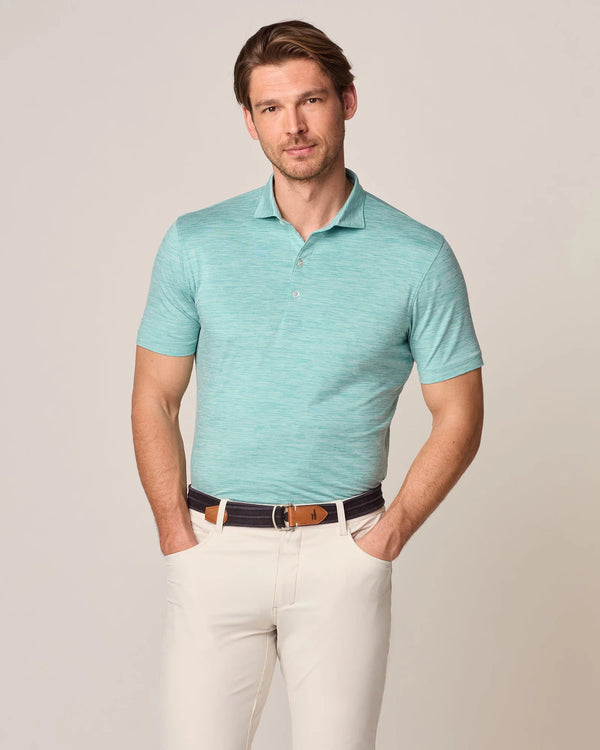 Johnnie-O Huron Solid Featherweight Performance Polo in Green Grass