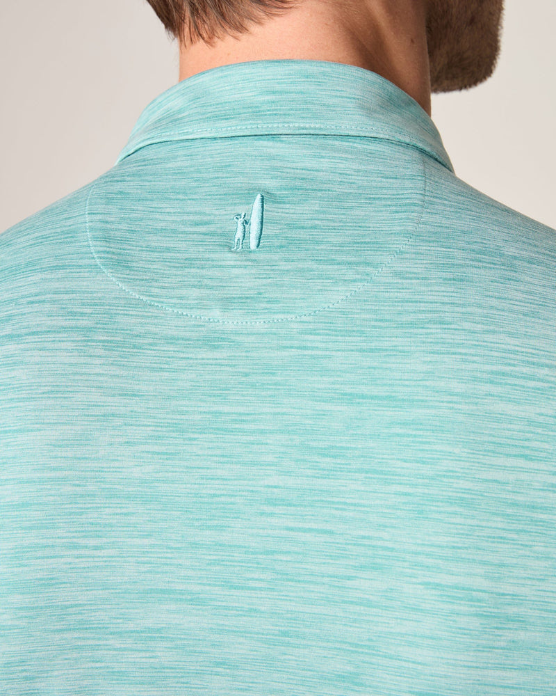 Johnnie-O Huron Solid Featherweight Performance Polo in Green Grass