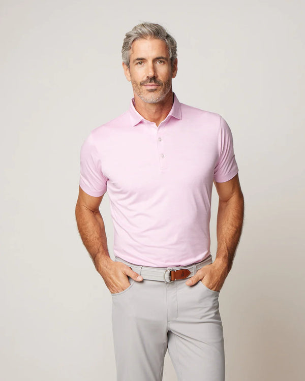 Johnnie-O Huron Solid Featherweight Performance Polo in Bahama Mama