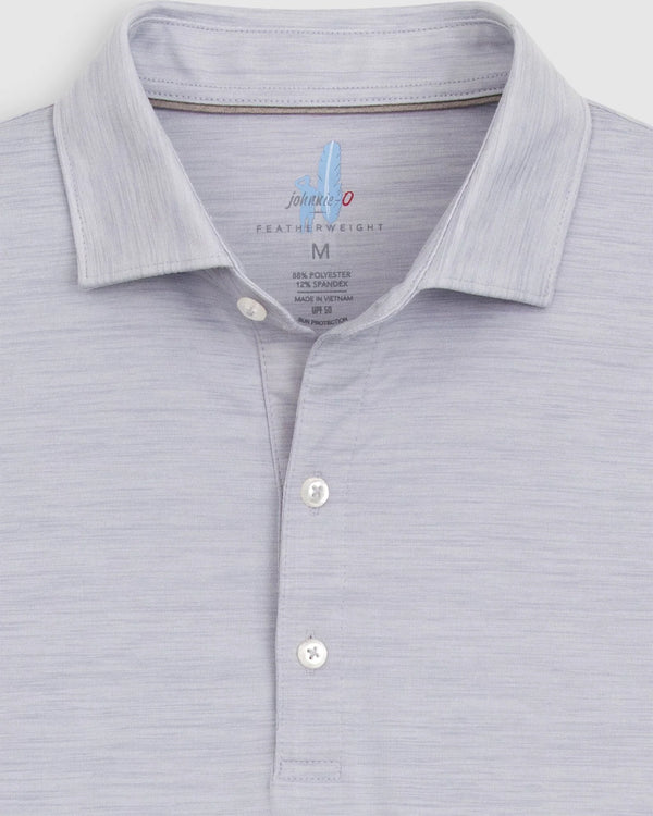 Johnnie-O Huron Solid Featherweight Performance Polo in Light Gray