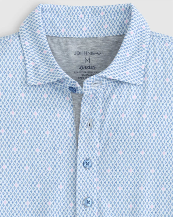 Johnnie-O Vestal Printed Cotton Blend Performance Polo in Monsoon