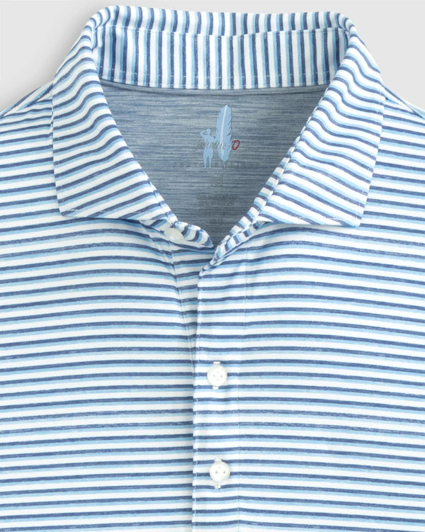 Johnnie-O Warwick Striped Featherweight Performance Polo in Lake