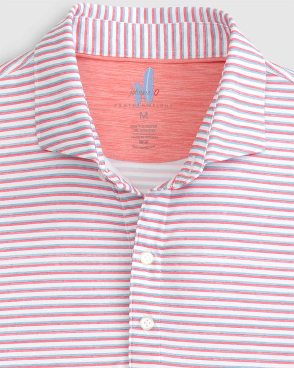 Johnnie-O Warwick Striped Featherweight Performance Polo in Sun Kissed