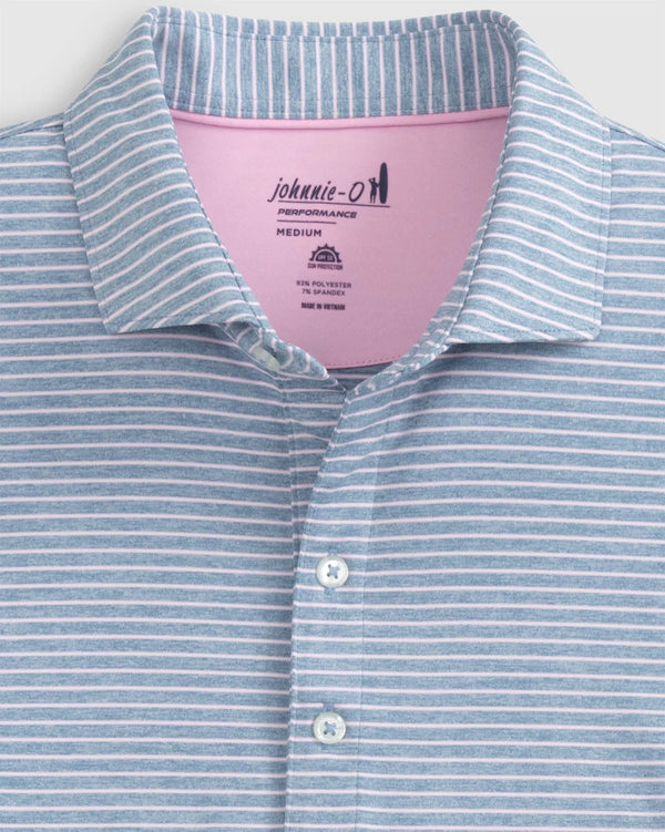 Johnnie-O Michael Striped Jersey Performance Polo in Monsoon