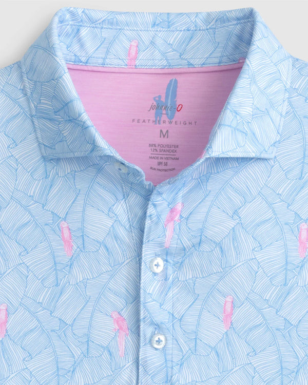 Johnnie-O Regis Printed Featherweight Performance Polo in Maliblu