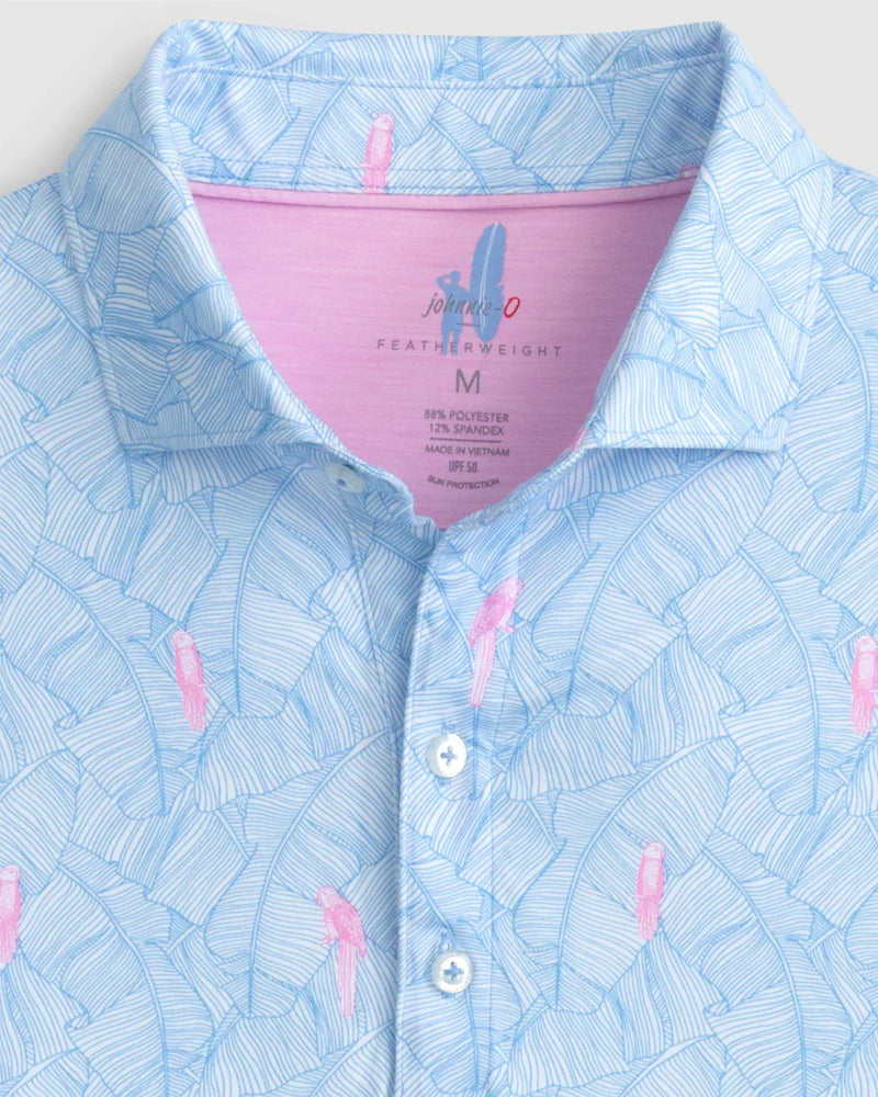 Johnnie-O Regis Printed Featherweight Performance Polo in Maliblu