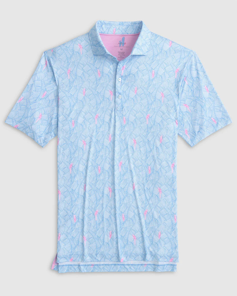 Johnnie-O Regis Printed Featherweight Performance Polo in Maliblu
