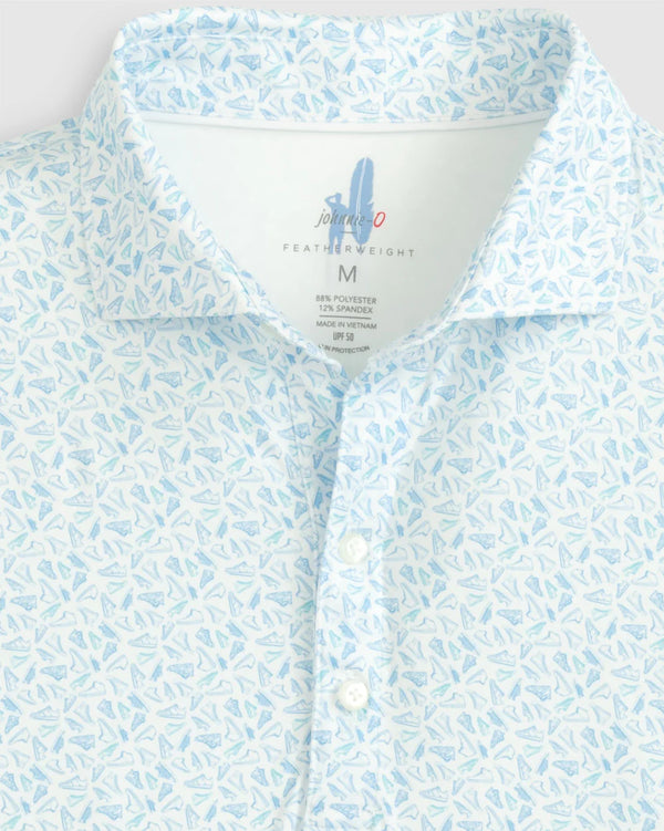 Johnnie-O Sneaks Printed Featherweight Performance Polo in Maliblu
