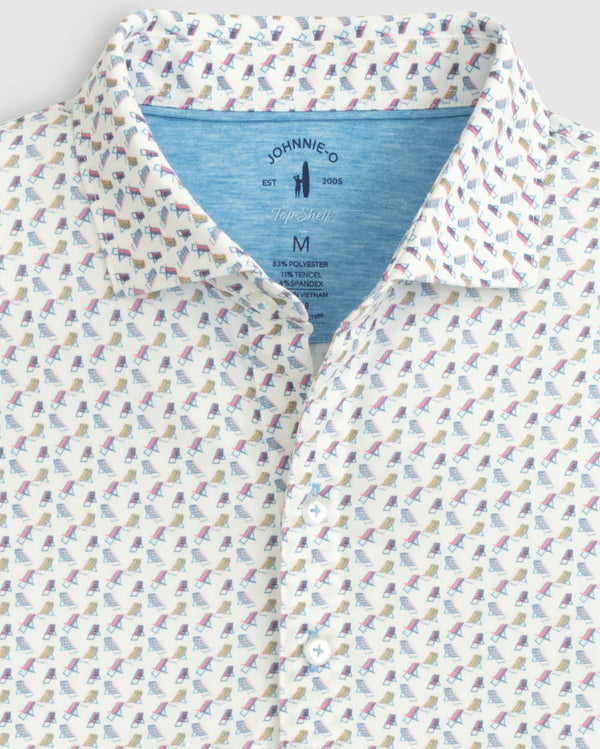 Johnnie-O Sitton Printed Top Shelf Performance Polo in White