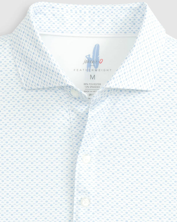 Johnnie-O Kelso Printed Featherweight Performance Polo in Maliblu