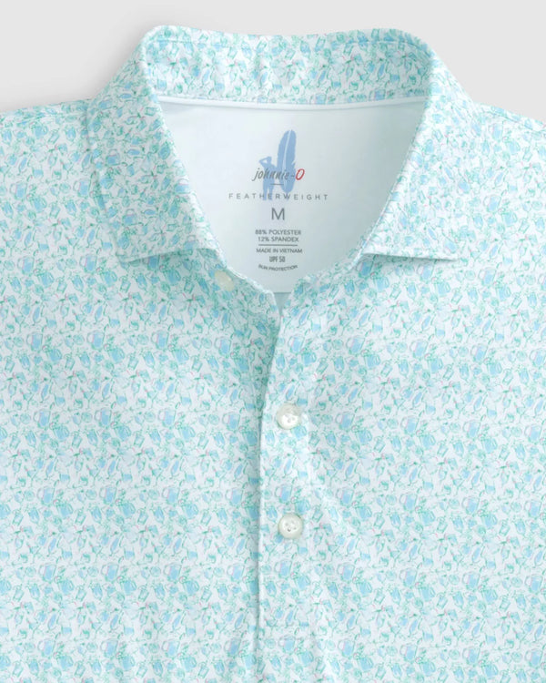 Johnnie-O Kilmer Printed Featherweight Performance Polo in Maliblu