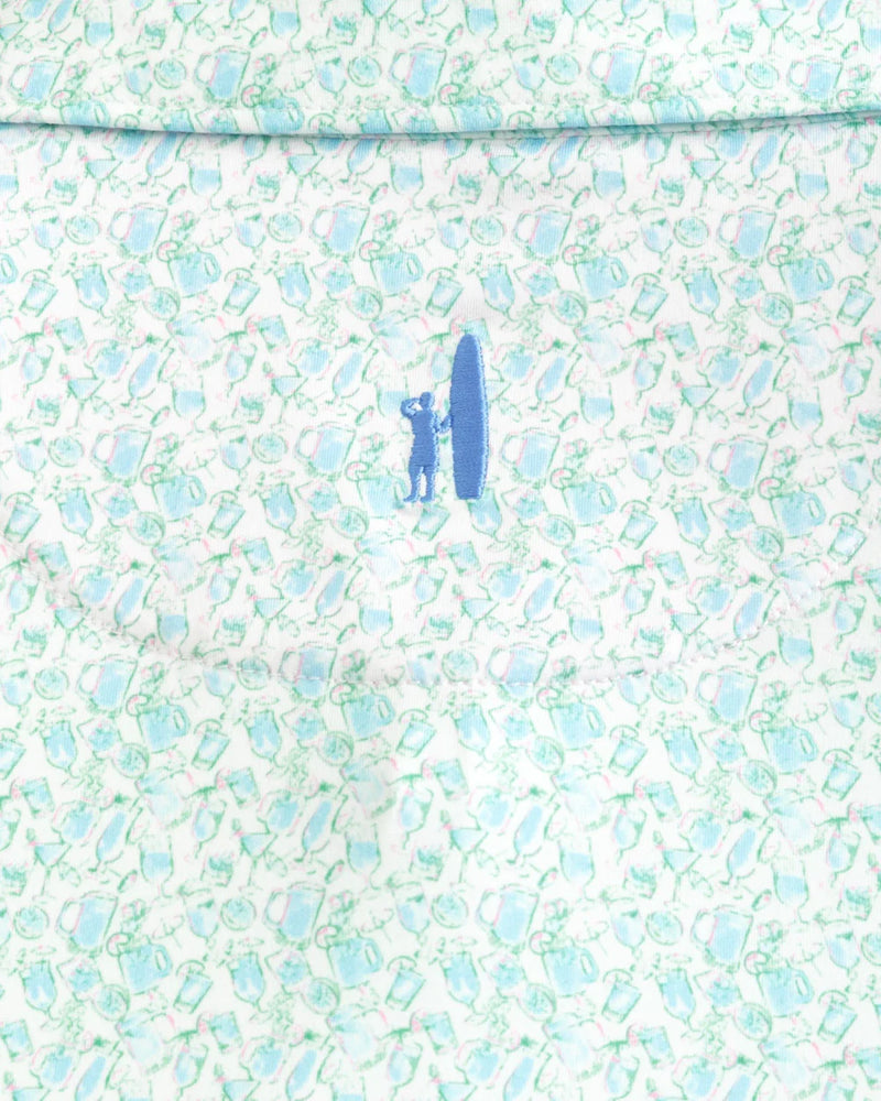 Johnnie-O Kilmer Printed Featherweight Performance Polo in Maliblu