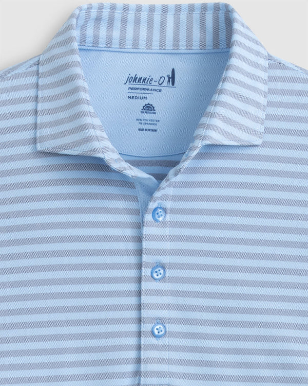 Johnnie-O Kramar Striped Mesh Performance Polo in Maliblu