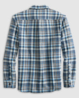 Johnnie-O Opry Flannel Shacket Laguna Blue
